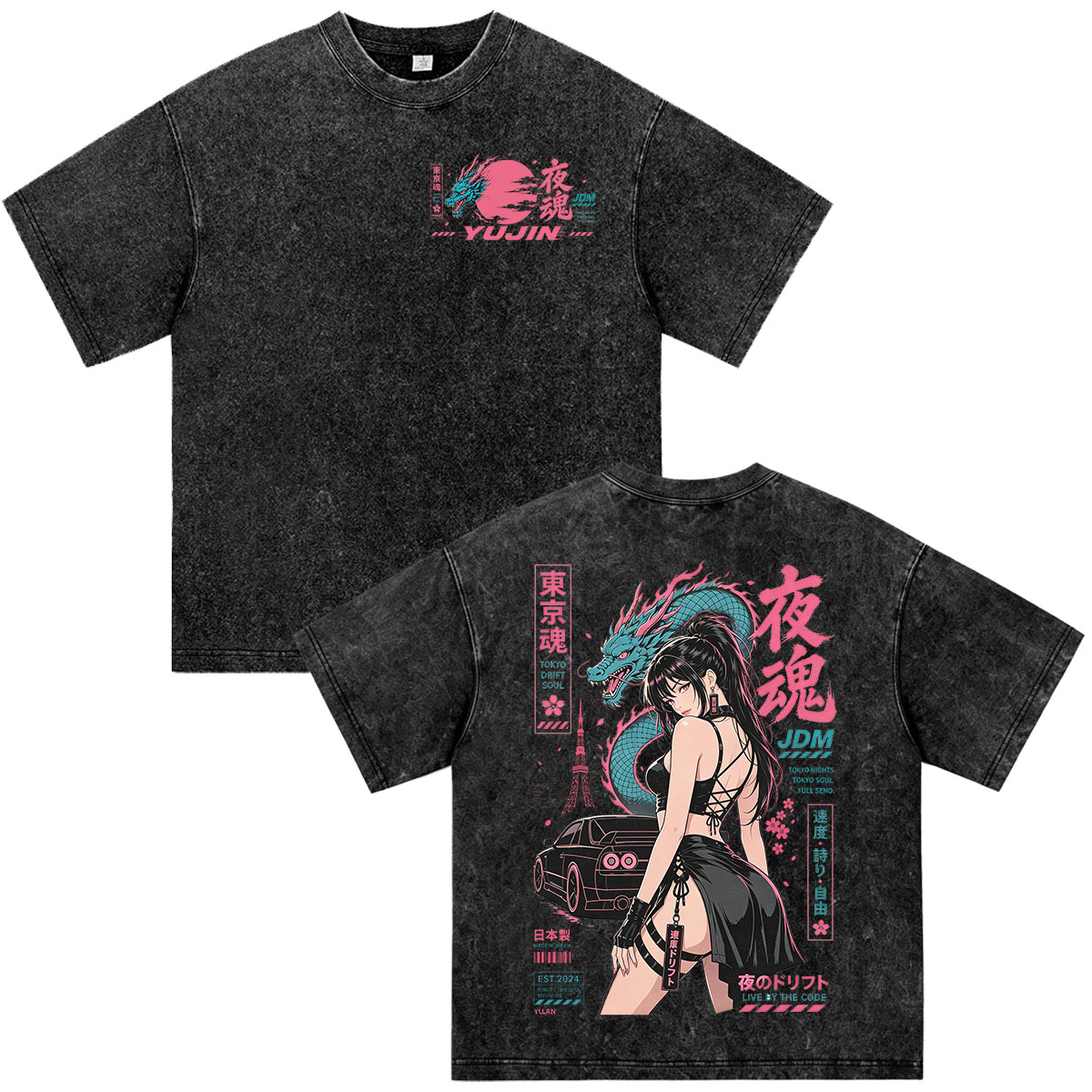 Vintage Fashion In Tokyo - Camiseta Vintage Lavada Anime Initial D