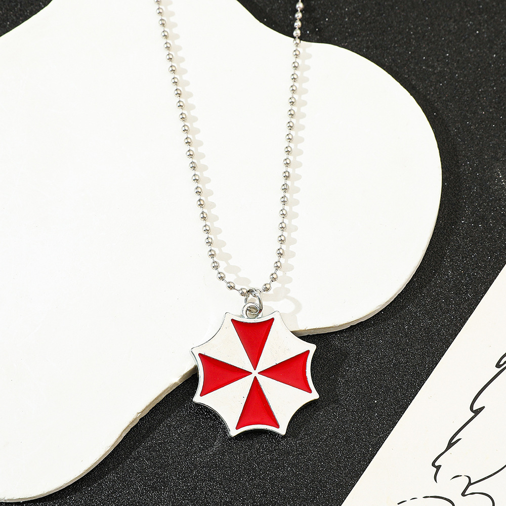 Vintage Fashion Collection - Colar com Pingente de Guarda-Chuva Vermelho