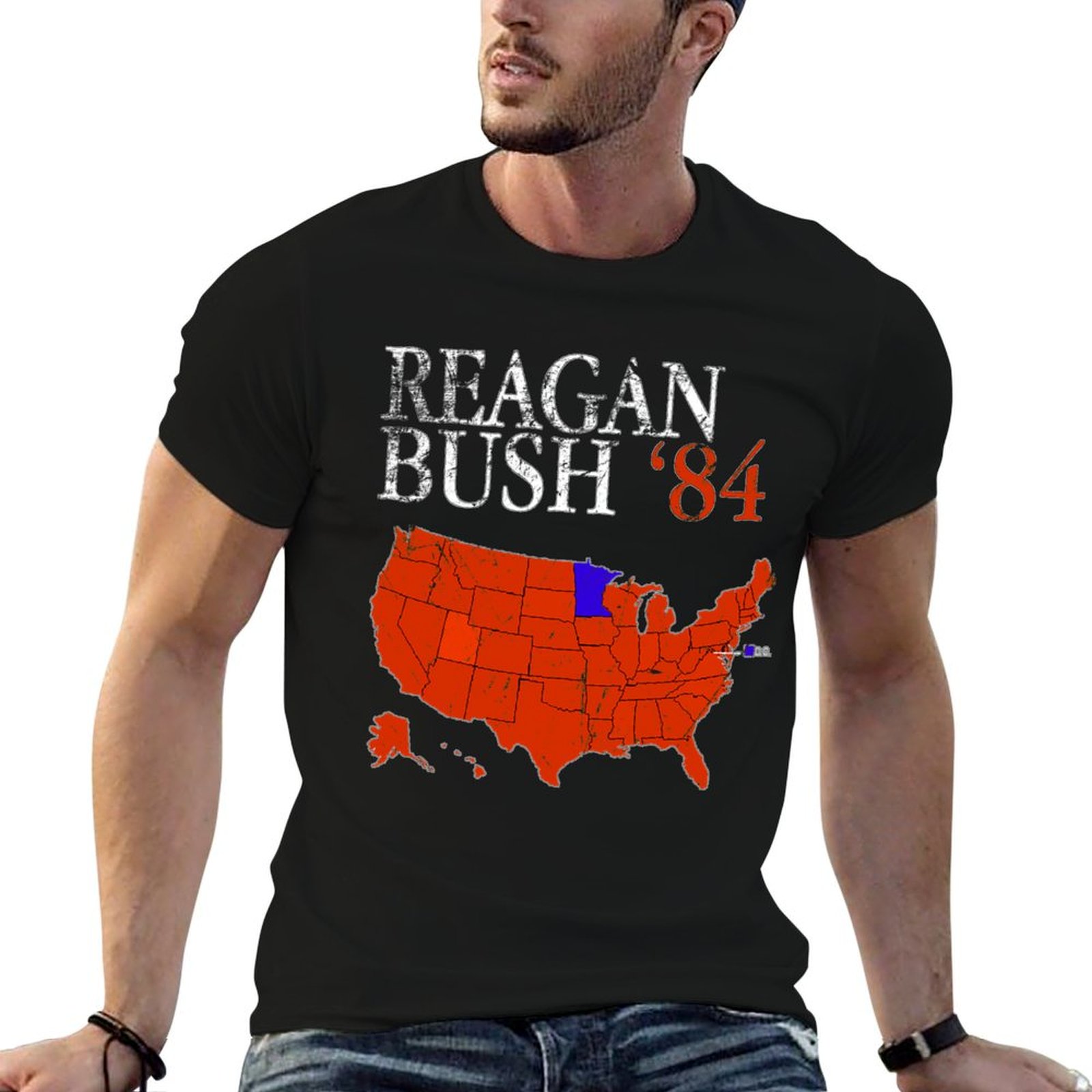 Vintage Fashion Campaigns - Camiseta vintage com mapa das eleições