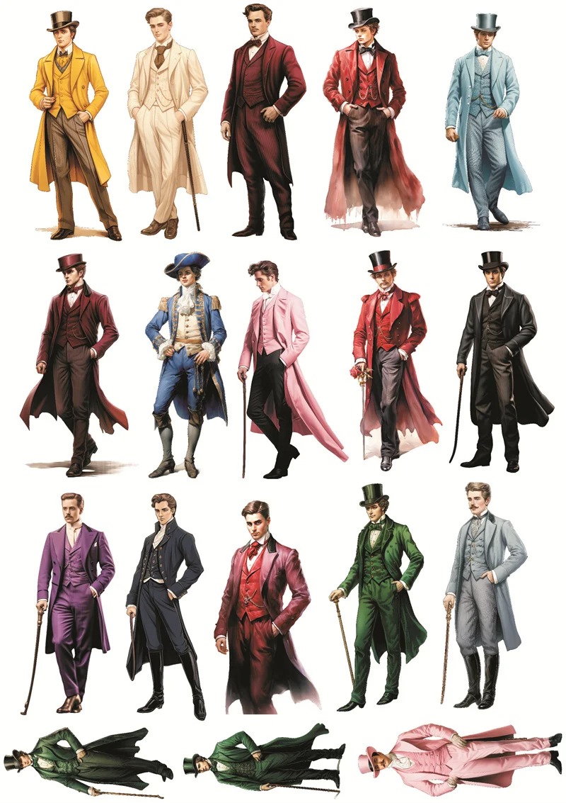 Adesivos de Cavalheiros da Era - Vintage Fashion Magazines avaliação e preço